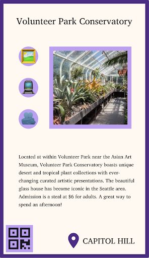 Displays information about Volunteer Conservatory